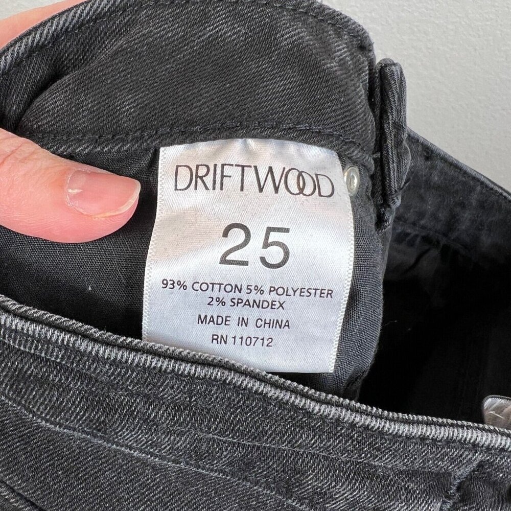 Driftwood Jackie Studded Jeans Black Size 25 Skinny Leg Frayed Casual - Picture 7 of 8
